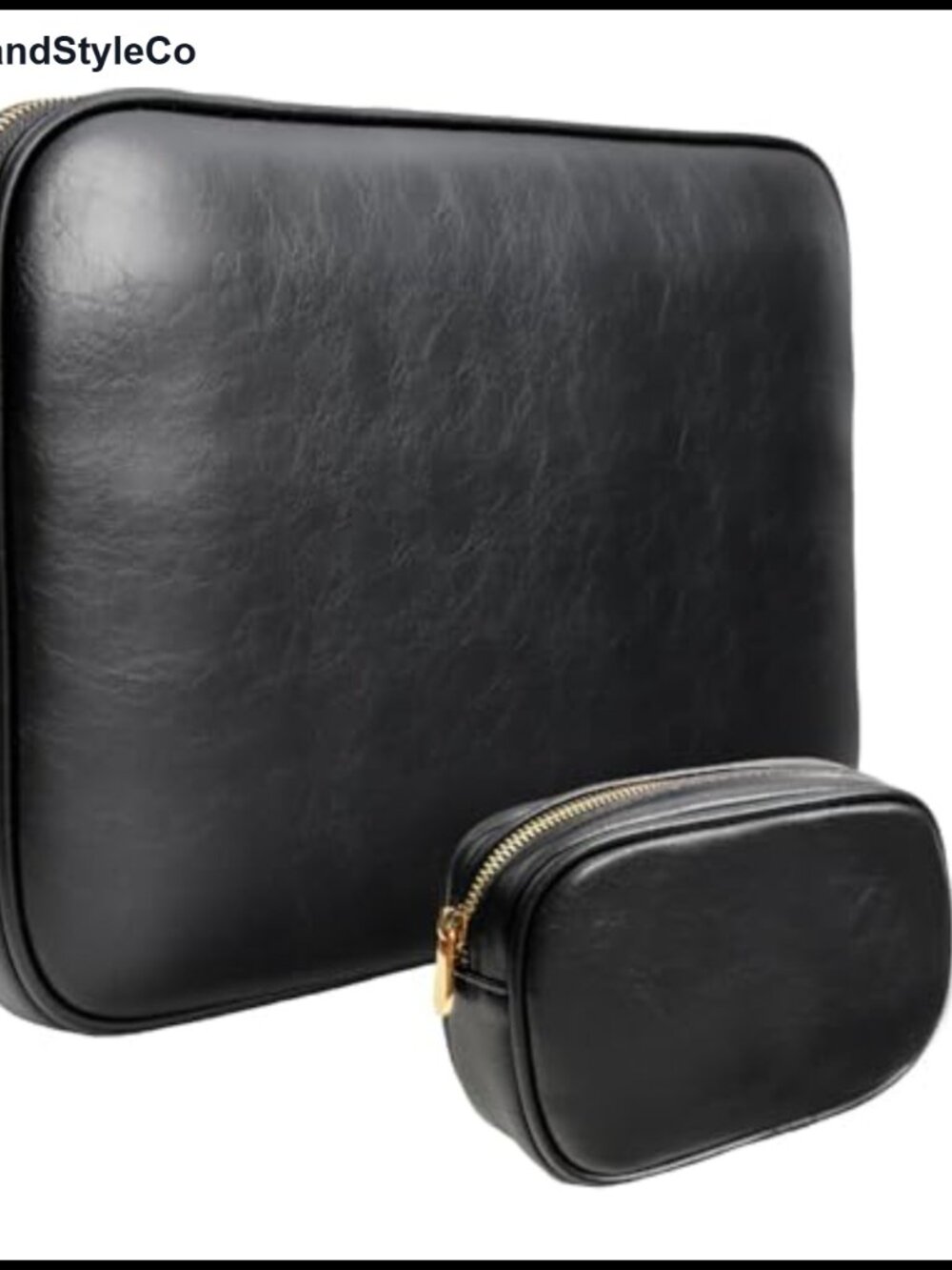 PU Leather Padded Laptop Sleeve Bag 13 Inch with Charger Pouch